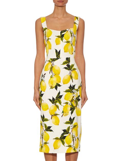 dolce gabbana dress lemon print|dolce and gabbana patchwork dress.